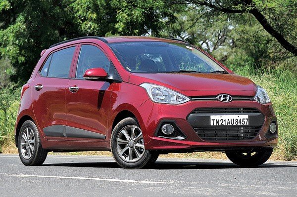 best used car in India Hyundai Grand i10 red front look