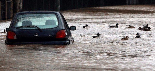 driving in the flood