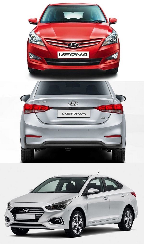 Hyundai Verna 2018 from front-rear and body view