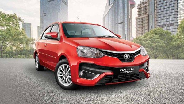 Toyota Platinum Etios front look red