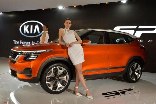 Kia motors SUV orange colour