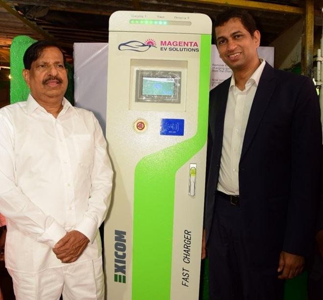  EV charging station - Ganesh Naik, ex-MLA and Member of NCP and Maxson Lewis, CEO Magenta Power