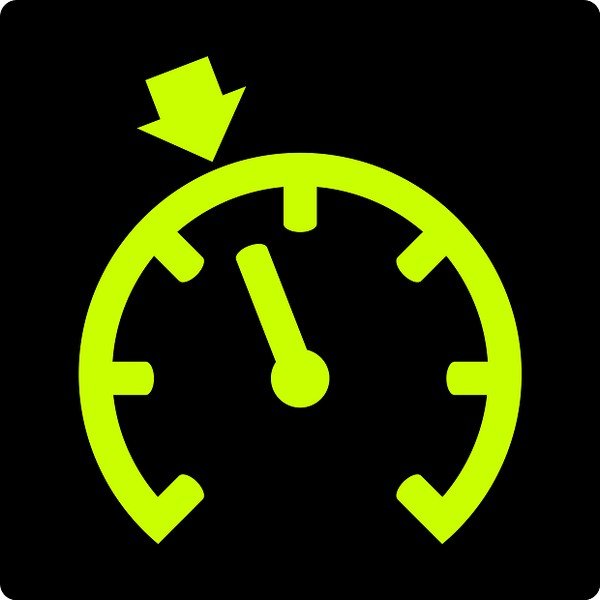 green icon of cruise control