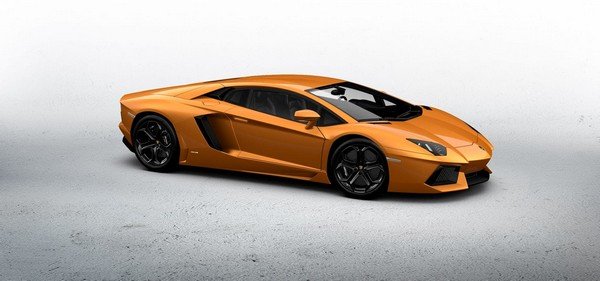 Lamborghini Aventador orange color angle view