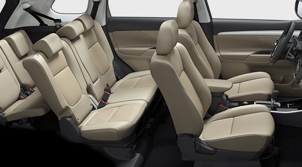 2018 Mitsubishi Outlander cabin seat rows beige color
