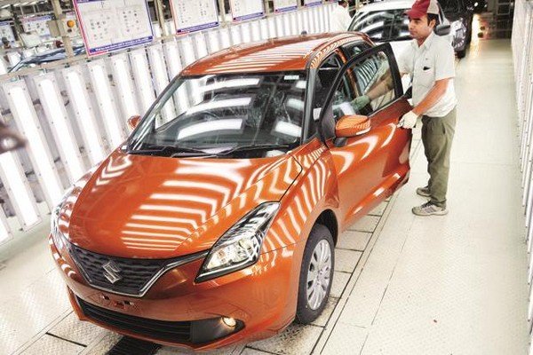 Suzuki car orange color in the repair room