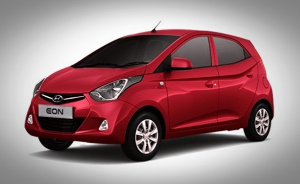 red Hyundai Eon angle view