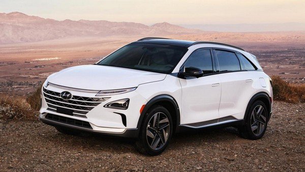 Hyundai Nexo Fuel Cell SUV white color from front to back