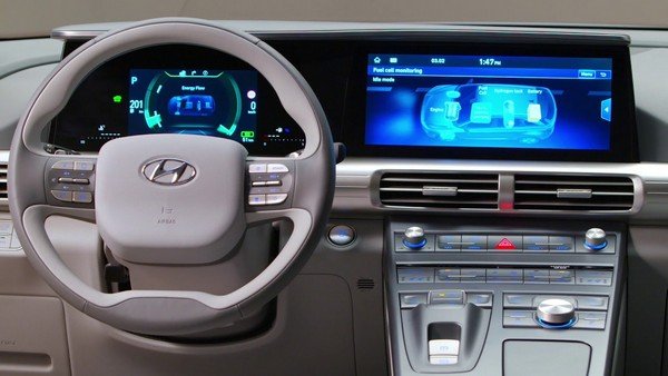 Hyundai Nexo Fuel Cell SUV dashboard beige color