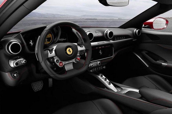the new Ferrari Portofino dash board and seats