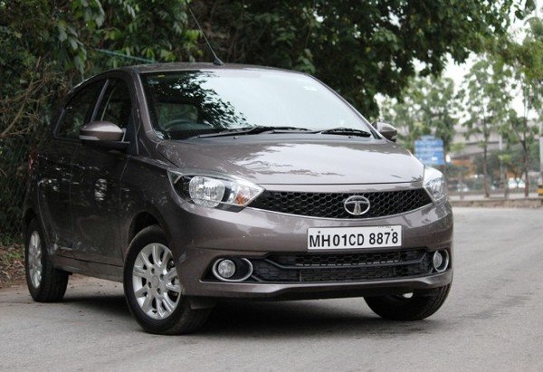 Tata tiago brown color side look left to right