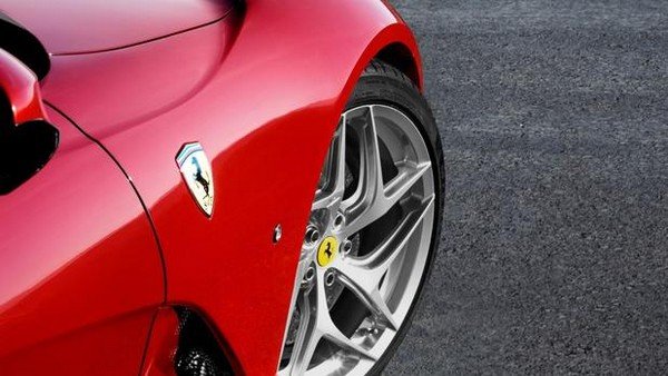 Ferrari car a cut of the wheel red color