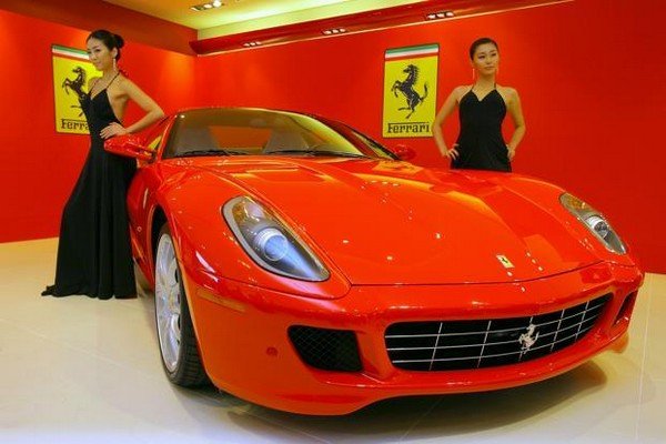 Ferrari car red color with 2 models