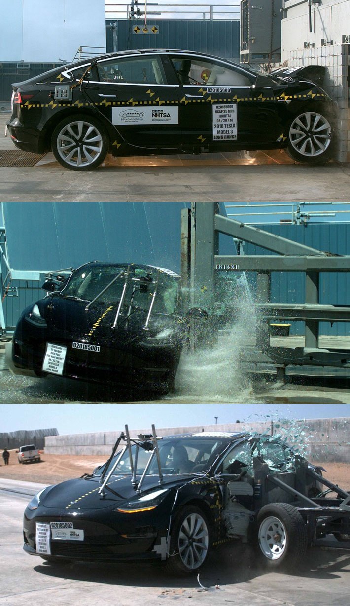 the frontal, side and rollover test of NHTSA on Tesla Model X