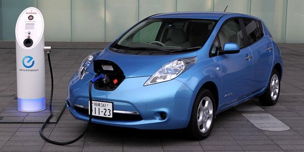 electric vehicle blue colour charging