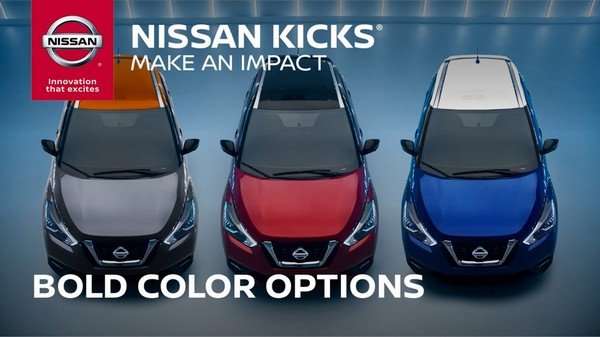 Nissan Kicks dual tone three version orange, red and blue