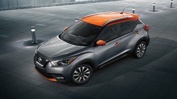 Nissan Kicks dual tone grey and orange top view