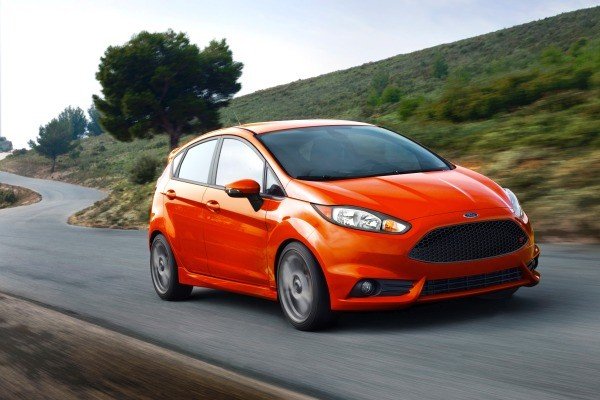 Orange Ford running fast