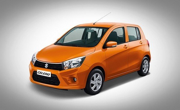 Orange Maruti Suzuki Celerio front-side view