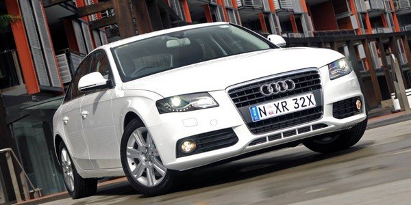 Audi A4 city background front face