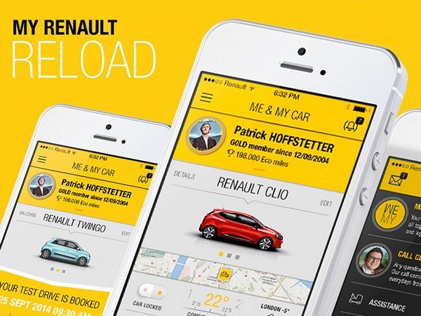 My Renault App with 3 pictures