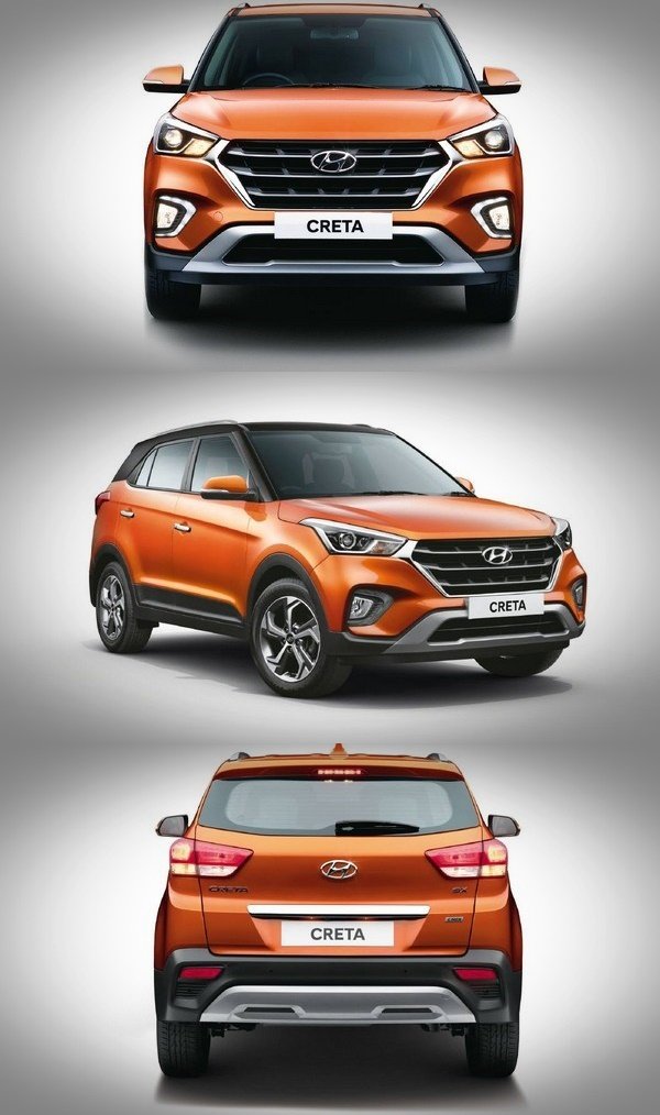 2018 Hyundai Creta facelift front, side and rear