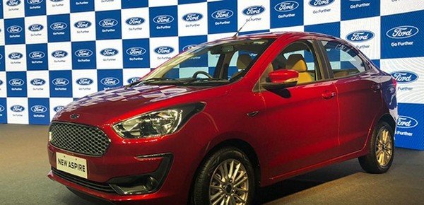  2018 Ford Aspire Trend red colour angular look