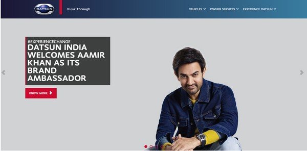 Aamir Khan on Datsun website