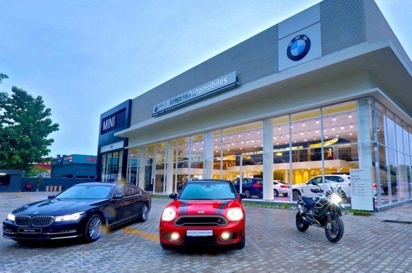 BMW car and motobike infont of BMW show room