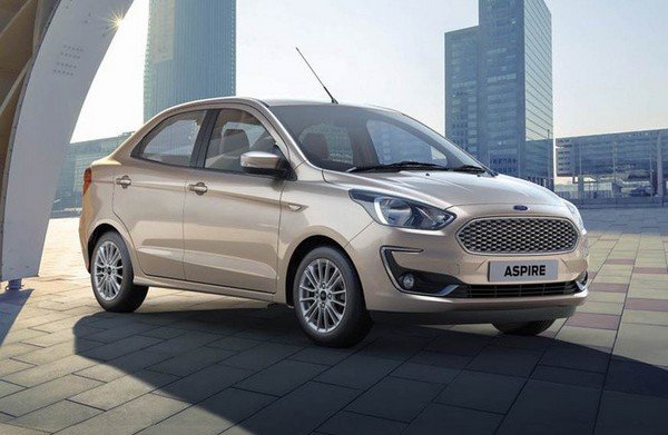 The all-new Ford Aspire, gold colour, exterior