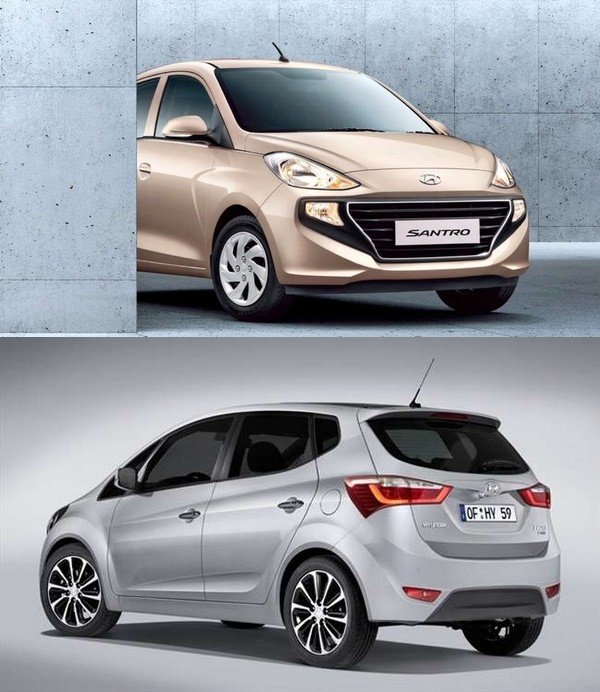 2018 Hyundai Santro, front and rear angular look