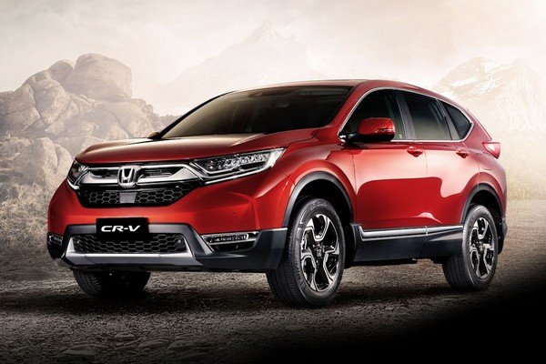 Honda  CR-V red color front angle on road