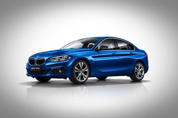  BMW 1 Series Sedan blue color side profile