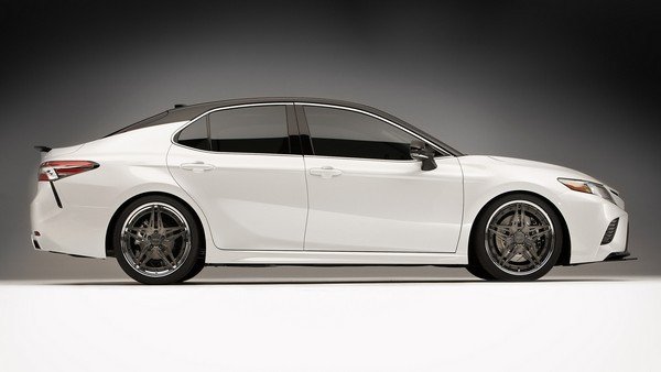 Toyota Camry TRD Edition, white colour, right angular look