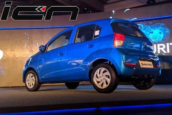 hyundai Santro blue coclor rear look