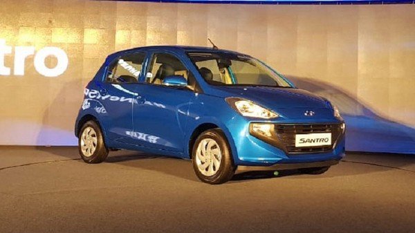 hyundai Santro blue coclor front look