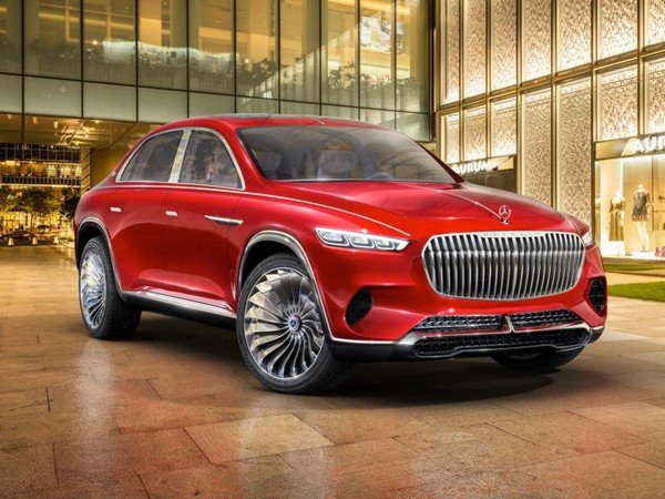 Mercedes-Maybach red color sedan