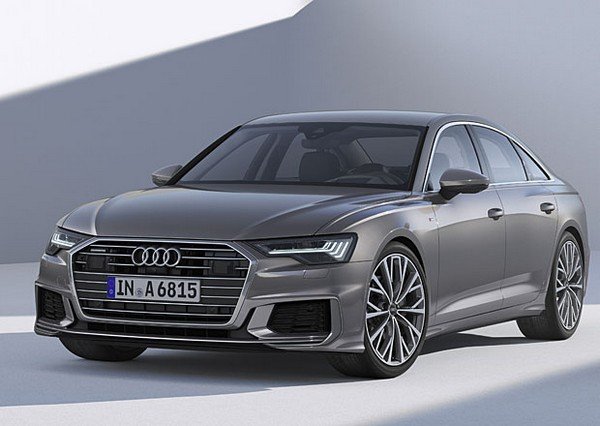 Audi A6 grey color front look indoor