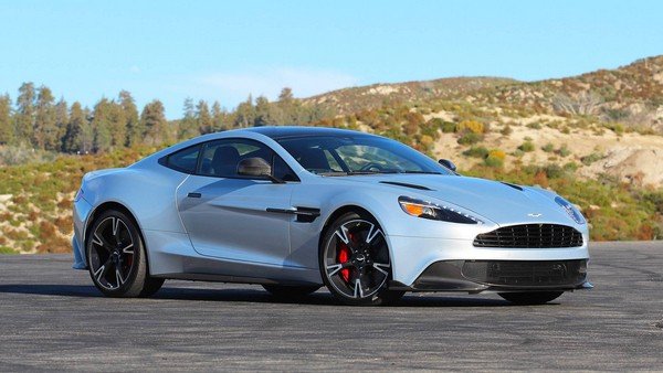 white Aston Martin Vanquish angle view