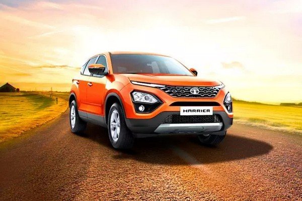 Tata Harrier SUV orange color parking