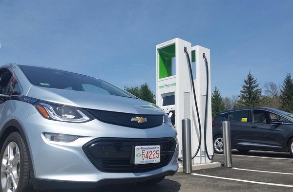 Electrify America charging station with cars
