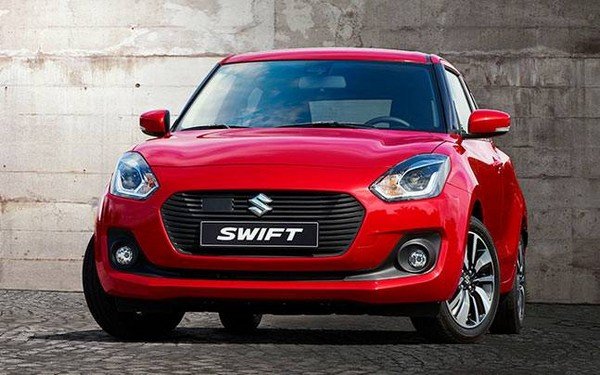 Maruti Suzuki Swift, red colour, front angular look