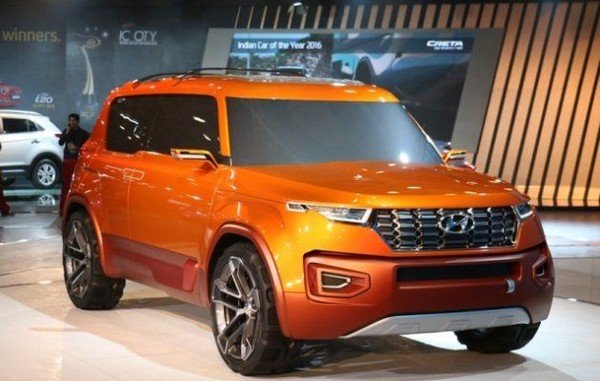 Hyundai QXi concept orange color at Auto Expo 