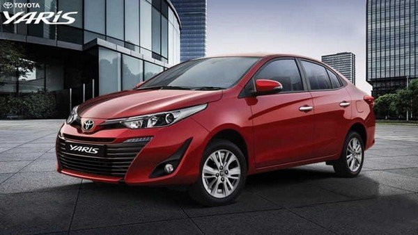 Toyota Yaris red color angle look