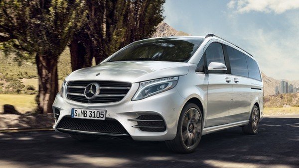 Mercedes-Benz V-Class, white colour, front angular look