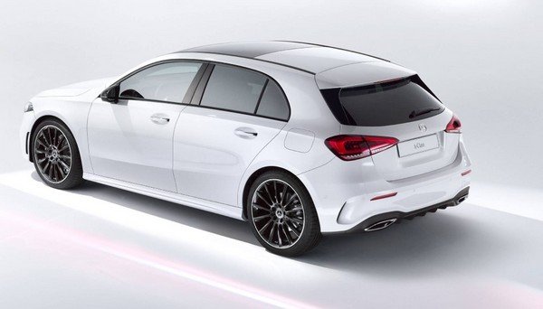 Mercedes-Benz A-Class, white colour, rear left angular look