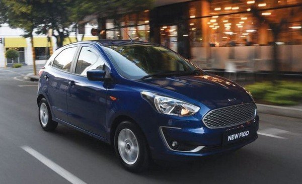 Ford Figo 2019. blue colour, front angular look