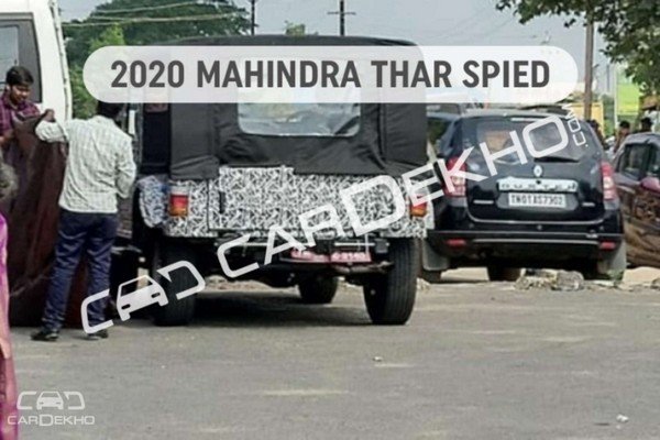 Mahindra Thar spy image from the back