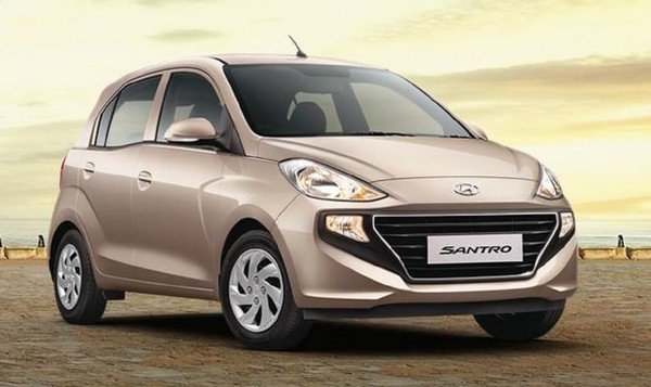 Hyundai Santro 2018 India golden color front look 