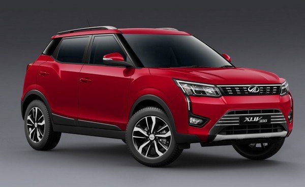 Mahindra XUV300 red color front look 